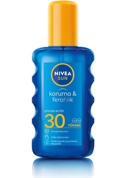 Nıvea Sun SPF30 Güneş Koruyucu Vücut Spreyi 200ML, Ferahlatıcı, Suya Dayanıklı, Anında Uva Uvb Koruması fiyatları