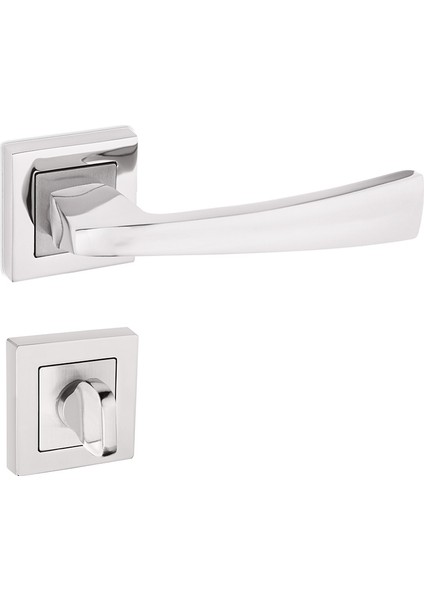 Konak Kapı Kolu Nikel Inox Kare Rozetli Wc