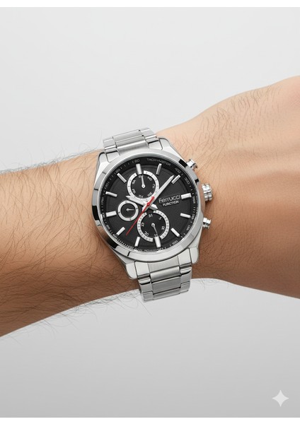 Ferucci Ferrucci Erkek Kol Saati Gümüş(Silver) Renk, Siyah Kadran - Şık Metal Kordon, 2 Yıl Garantili modelleri