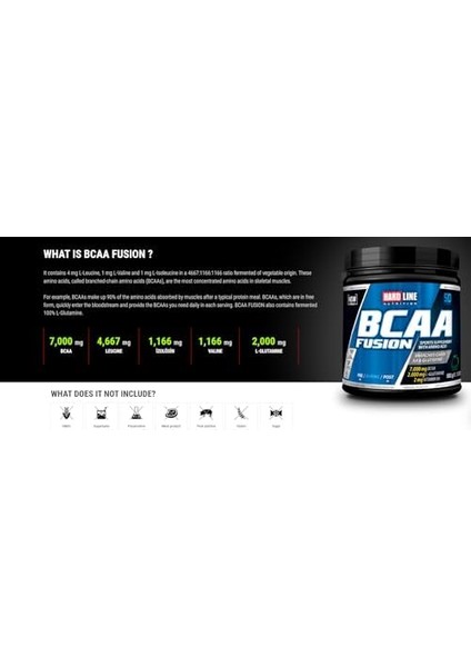 Hard Line Nutrition Hardline Nutrition Bcaa Fusıon Yeşil Elma 525 Gr, 1 Paket