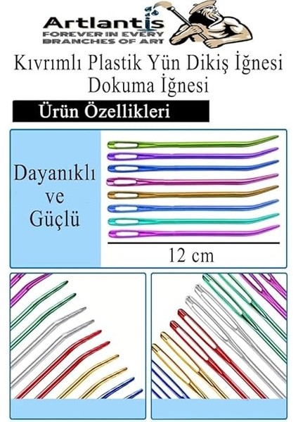 ve Kıvrımlı Plastik Yün Iğnesi 20 Adet 1 Paket Plastik Dikiş Dokuma Iğnesi Kavisli Iplik Iğne Goblen modelleri
