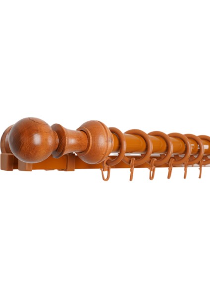 Meyra Demonte Başlıklı Ahşap Rustik Perde Askısı - Çift Raylı modelleri