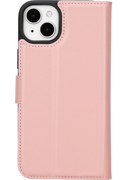 Apple iPhone 15 Plus Uyumlu Deri Cüzdanlı Kılıf Mwwn Nu2 Pembe indirimleri