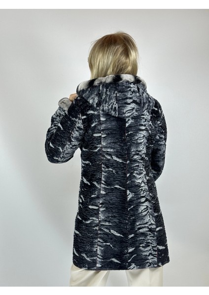 Kadın Çift Taraflı Giyilebilir Hakiki Deri Mont MN35