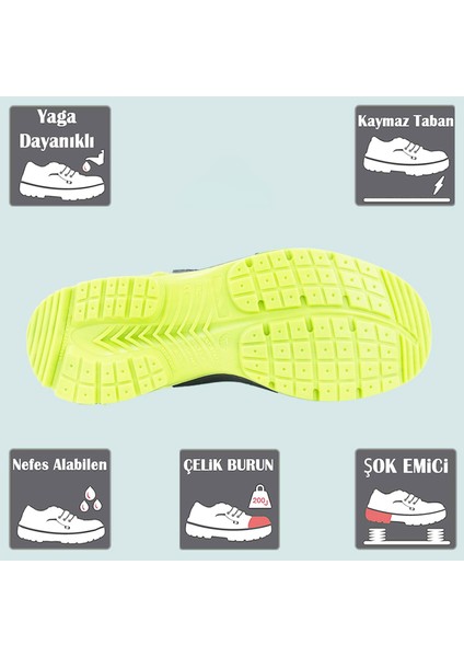Iş Ayakkabısı Çelik Demir Burunlu Metal Ara Tabanlı Iş Güvenlik Inşaatçı Rahat Bağcıklı 44 Numara fiyatları