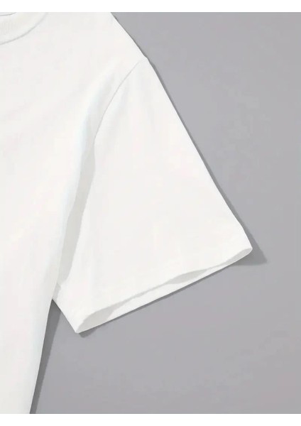 20/1 Penye Compack Sarj %1 Baskılı Oversize Bisiklet Yaka Kısa Kol Yazlık T-Shirt - Beyaz fiyatları