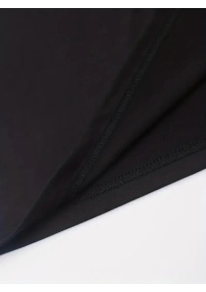 Erkekler Için Ön Arka Baskılı Perfectly Günlük Kısa Kol Tişört - Siyah fiyatları