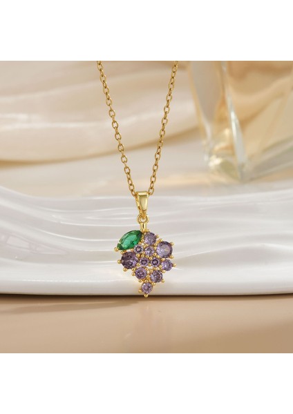 Yeni Basit Kakma Zirkonya Yay Kolye Kadın Basit Yüksek Sınıf Mücevher Duygusu Titanyum Çelik Renk Kaybetmez (Yurt Dışından)