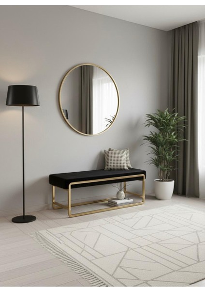 Elora Gold Metal Ayaklı Siyah Puf / Bench fiyatları