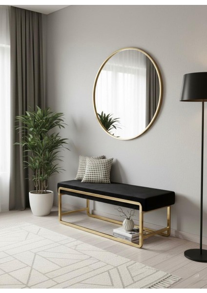 Elora Gold Metal Ayaklı Siyah Puf / Bench modelleri