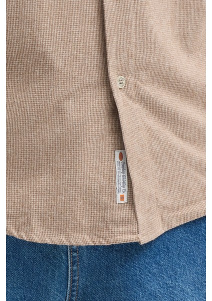 Premium Slim Fit Yün Karışımlı Kontrast Parçalı Uzun Kollu Gömlek indirimleri