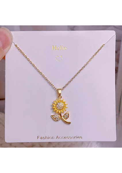 Yeni Bakır Kaplama Mikro-Set Zirkon Metin Tasarımı Moda Basit ve Çok Yönlü Kolye Ucu Kolye (Yurt Dışından)