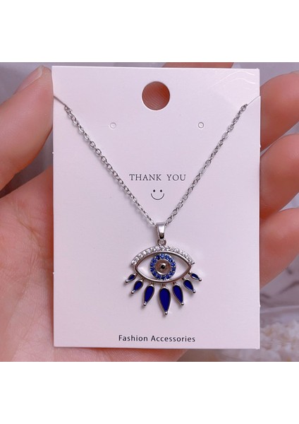 Yeni Çelik Köprücük Kemiği Zinciri Dönen Kolye Kolye Kadın Basit Yüz Aksesuarlı Hafif Lüks (Yurt Dışından)