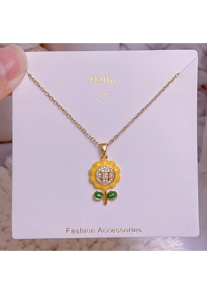 Yeni Bakır Kaplama Mikro-Set Zirkon Metin Tasarımı Moda Basit ve Çok Yönlü Kolye Ucu Kolye (Yurt Dışından)