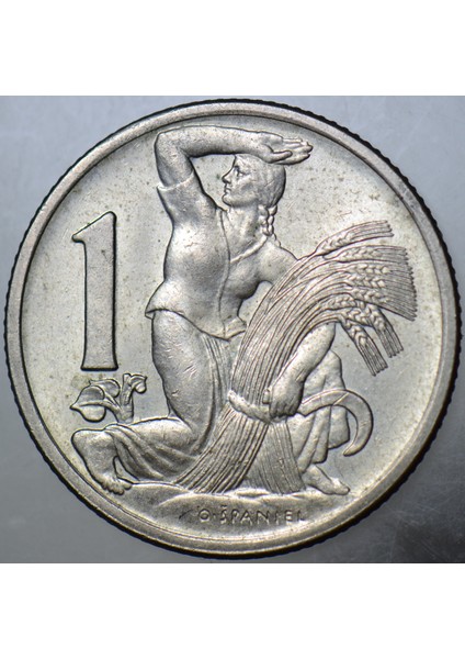 Çekoslovakya 1 Koruna 1924 Çiftçi Kadın Temalı. Çil(-) fiyatları