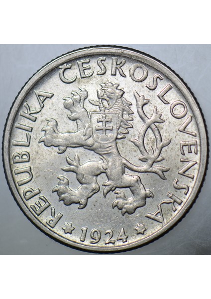Çekoslovakya 1 Koruna 1924 Çiftçi Kadın Temalı. Çil(-) modelleri