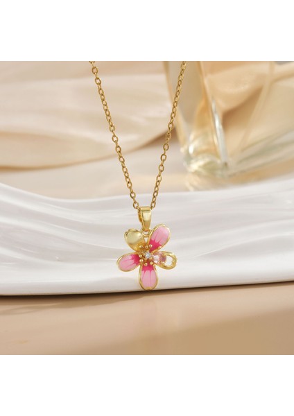 Yeni Avrupa ve Amerika Birleşik Devletleri Moda Lüks Niş Mücevher Deniz Dünyası Kolye Bakır Kaplama 18K Kolye Titanyum Çelik Köprücük Kemiği Zinciri (Yurt Dışından)