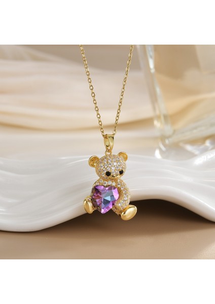 Yeni Bakır Kaplama Mikro-Set Zirkon Metin Tasarımı Moda Basit ve Çok Yönlü Kolye Ucu Kolye (Yurt Dışından)