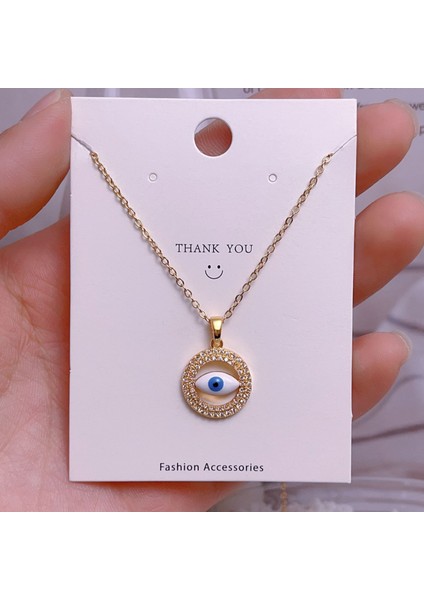 Yeni Çelik Köprücük Kemiği Zinciri Dönen Kolye Kolye Kadın Basit Yüz Aksesuarlı Hafif Lüks (Yurt Dışından)