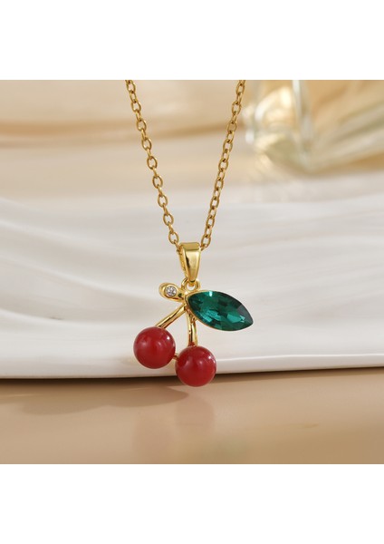 Yeni Basit Kakma Zirkonya Yay Kolye Kadın Basit Yüksek Sınıf Mücevher Duygusu Titanyum Çelik Renk Kaybetmez (Yurt Dışından)