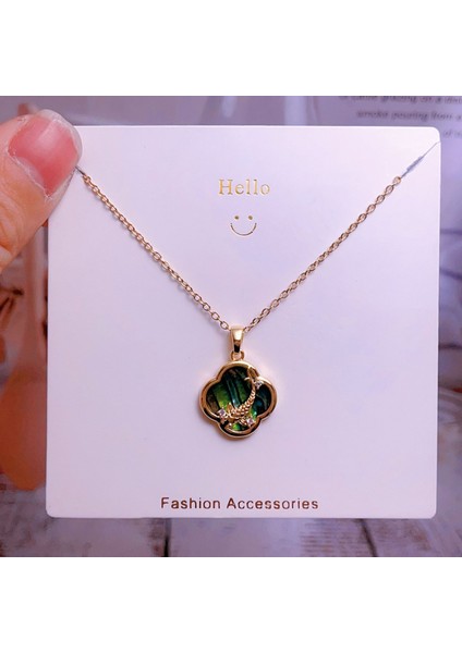 Yeni Avrupa ve Amerika Birleşik Devletleri Moda Lüks Niş Mücevher Deniz Dünyası Kolye Bakır Kaplama 18K Kolye Titanyum Çelik Köprücük Kemiği Zinciri (Yurt Dışından)