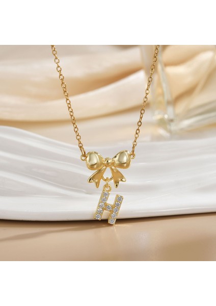 Yeni Bakır Kaplama Mikro-Set Zirkon Metin Tasarımı Moda Basit ve Çok Yönlü Kolye Ucu Kolye (Yurt Dışından)