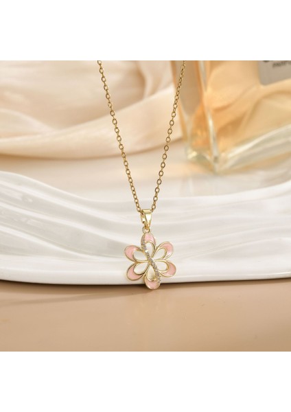 Yeni Basit Kakma Zirkonya Yay Kolye Kadın Basit Yüksek Sınıf Mücevher Duygusu Titanyum Çelik Renk Kaybetmez (Yurt Dışından)