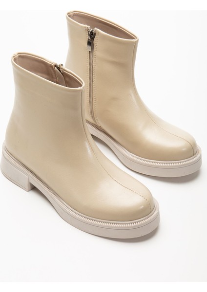02-3033 Bej Kırışık Rugan Fermuarlı Günlük Kadın Bot fırsatları