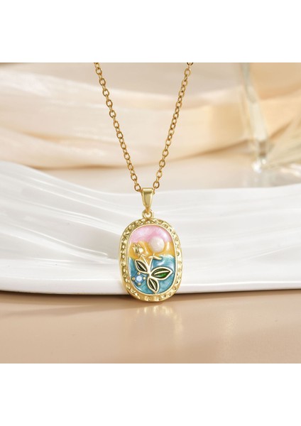 Yeni Basit Kakma Zirkonya Yay Kolye Kadın Basit Yüksek Sınıf Mücevher Duygusu Titanyum Çelik Renk Kaybetmez (Yurt Dışından)