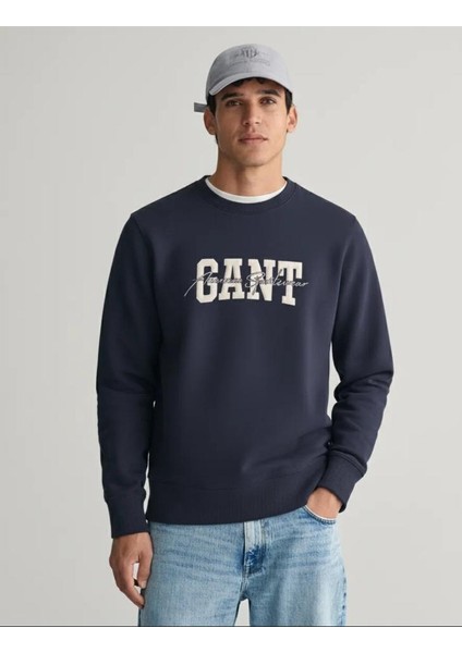 Erkek Baskılı Logo Detaylı Regular Fit Sweatshirt