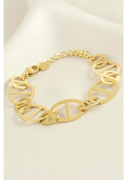 Oval Lüks Çelik Bileklik