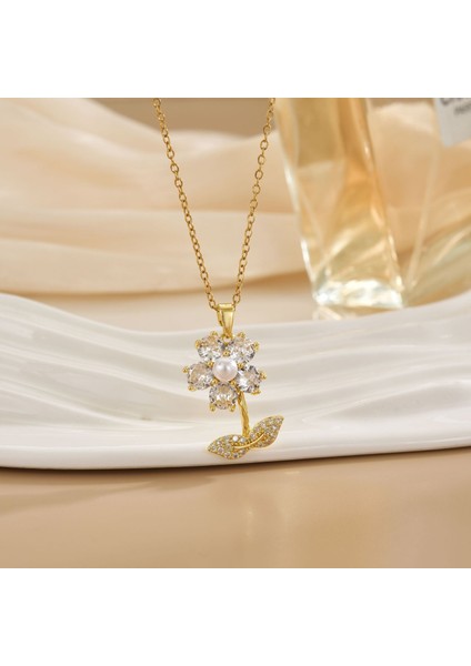 Yeni Kıdemli Işık Duygusu Lüks Titanyum Çelik Kolye Kadın Niş Tasarım Baharatlı Kız Inci Köprücük Kemiği Zinciri Moda Yüz Aksesuarları ile (Yurt Dışından)