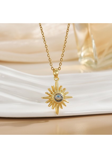 Yeni Bakır Kaplama Mikro-Set Zirkon Metin Tasarımı Moda Basit ve Çok Yönlü Kolye Ucu Kolye (Yurt Dışından)