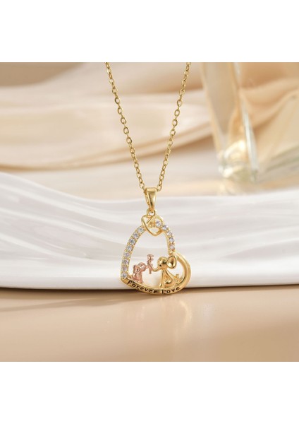 Yeni Avrupa ve Amerika Birleşik Devletleri Moda Lüks Niş Mücevher Deniz Dünyası Kolye Bakır Kaplama 18K Kolye Titanyum Çelik Köprücük Kemiği Zinciri (Yurt Dışından)