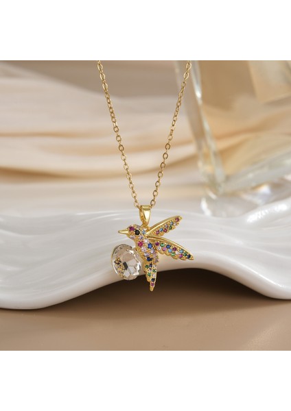 Yeni Bakır Kaplama Mikro-Set Zirkon Metin Tasarımı Moda Basit ve Çok Yönlü Kolye Ucu Kolye (Yurt Dışından)