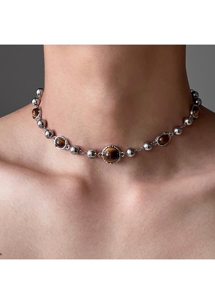 Yeni Perçin Metal Deri Yaka Crockpunk Aşk Kız Kültür Niş Kolye (Yurt Dışından)