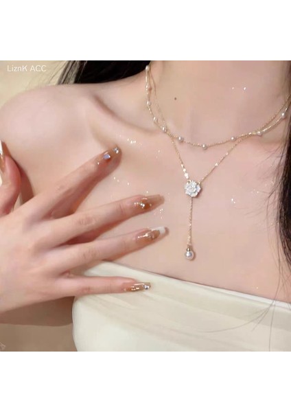 Yeni Ekleme Japonya ve Güney Kore Kolye Tasarım Duygusu Gelişmiş Hafif Lüks Niş Köprücük Kemiği Zinciri, Kadın Kolye (Yurt Dışından)