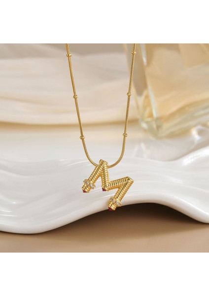 Yeni Avrupa ve Amerika Birleşik Devletleri Moda Lüks Niş Mücevher Deniz Dünyası Kolye Bakır Kaplama 18K Kolye Titanyum Çelik Köprücük Kemiği Zinciri (Yurt Dışından)