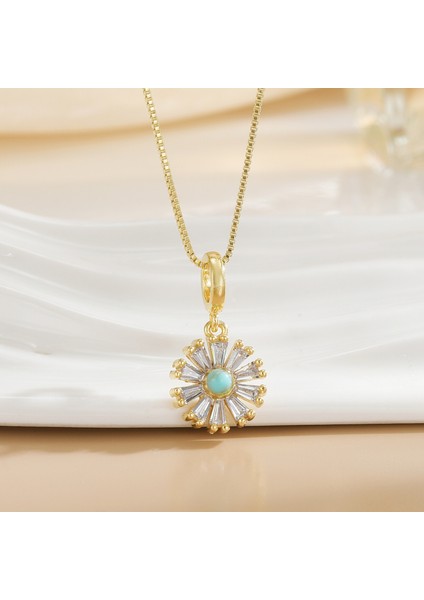 Yeni Çelik Köprücük Kemiği Zinciri Dönen Kolye Kolye Kadın Basit Yüz Aksesuarlı Hafif Lüks (Yurt Dışından)