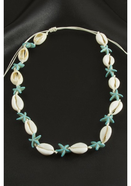 Deniz Yıldızı Istiridye Makrome Kolye