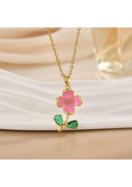 Yeni Basit Kakma Zirkonya Yay Kolye Kadın Basit Yüksek Sınıf Mücevher Duygusu Titanyum Çelik Renk Kaybetmez (Yurt Dışından)