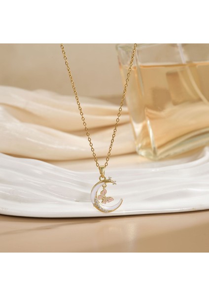 Yeni Titanyum Çelik Premium Niş Tasarım Kolye Duygusu Gelgit Modası Basit Mizaç Rengini Kaybetmez Köprücük Kemiği Zinciri (Yurt Dışından)