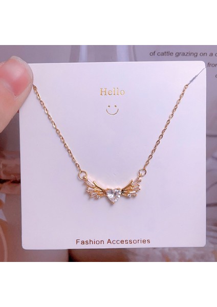 Yeni Bakır Kaplama Mikro-Set Zirkon Metin Tasarımı Moda Basit ve Çok Yönlü Kolye Ucu Kolye (Yurt Dışından)