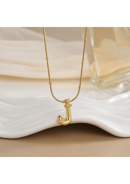 Yeni Avrupa ve Amerika Birleşik Devletleri Moda Lüks Niş Mücevher Deniz Dünyası Kolye Bakır Kaplama 18K Kolye Titanyum Çelik Köprücük Kemiği Zinciri (Yurt Dışından)