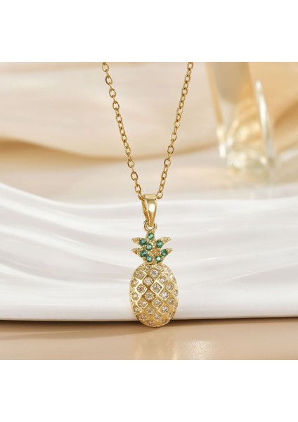 Yeni Basit Kakma Zirkonya Yay Kolye Kadın Basit Yüksek Sınıf Mücevher Duygusu Titanyum Çelik Renk Kaybetmez (Yurt Dışından)