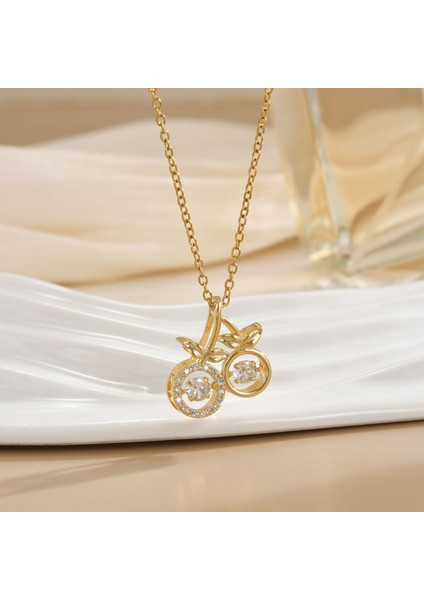 Yeni Çelik Köprücük Kemiği Zinciri Dönen Kolye Kolye Kadın Basit Yüz Aksesuarlı Hafif Lüks (Yurt Dışından)