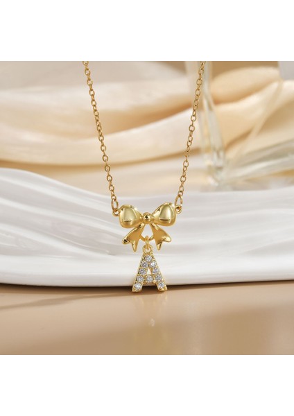 Yeni Bakır Kaplama Mikro-Set Zirkon Metin Tasarımı Moda Basit ve Çok Yönlü Kolye Ucu Kolye (Yurt Dışından)