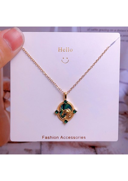 Yeni Avrupa ve Amerika Birleşik Devletleri Moda Lüks Niş Mücevher Deniz Dünyası Kolye Bakır Kaplama 18K Kolye Titanyum Çelik Köprücük Kemiği Zinciri (Yurt Dışından)