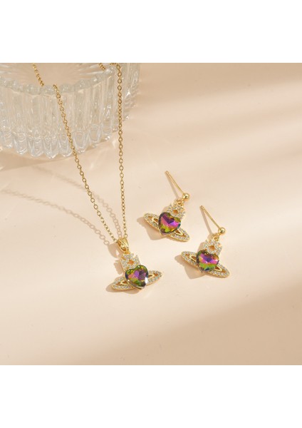 Yeni Basit Kakma Zirkonya Yay Kolye Kadın Basit Yüksek Sınıf Mücevher Duygusu Titanyum Çelik Renk Kaybetmez (Yurt Dışından)