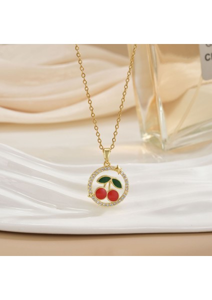 Yeni Basit Kakma Zirkonya Yay Kolye Kadın Basit Yüksek Sınıf Mücevher Duygusu Titanyum Çelik Renk Kaybetmez (Yurt Dışından)